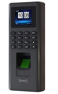 Fingerprint ID Card Password Access Control Time Clock, 1.77‑Inch TN LCD Screen, Mechanical Keypad, USB Data Export Wall‑Mount Attendance Terminal